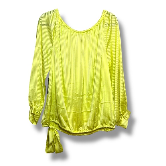 Vince Camuto Women’s sheer striped off the shoulder blouse Size: XL - Picture 2 of 4